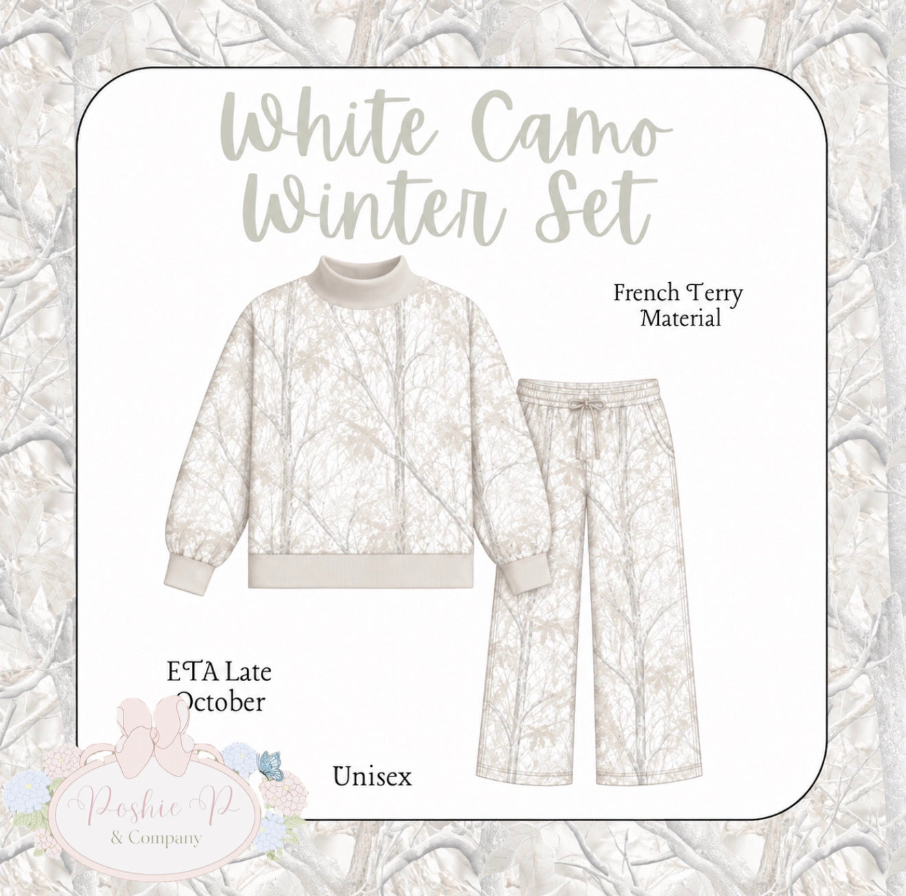 White Camo Baby/Toddler/Kid Set