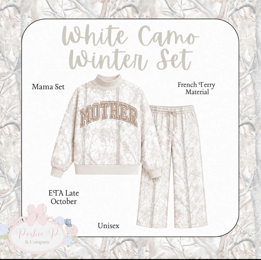 White Camo Mama Set