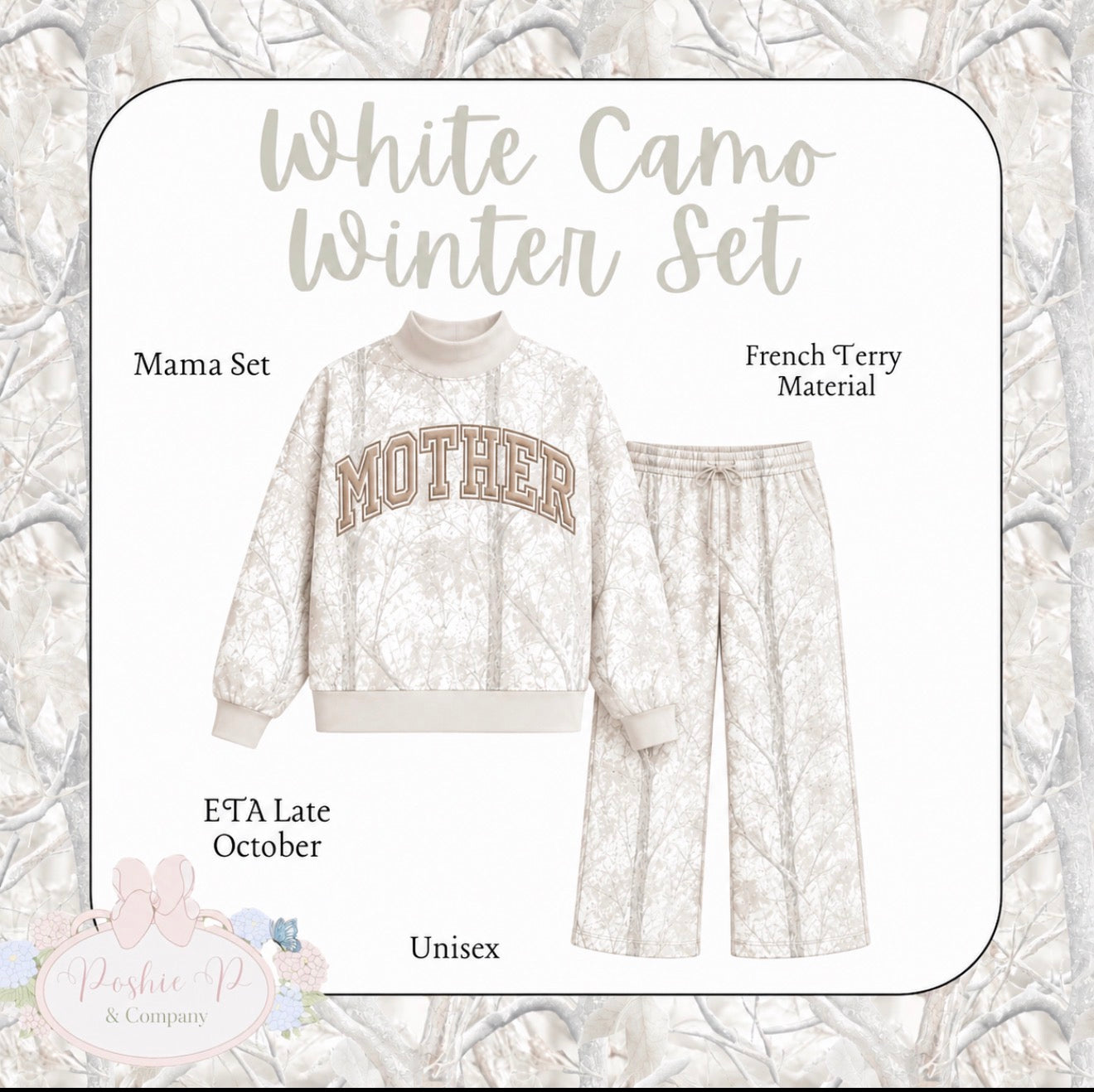 White Camo Mama Set
