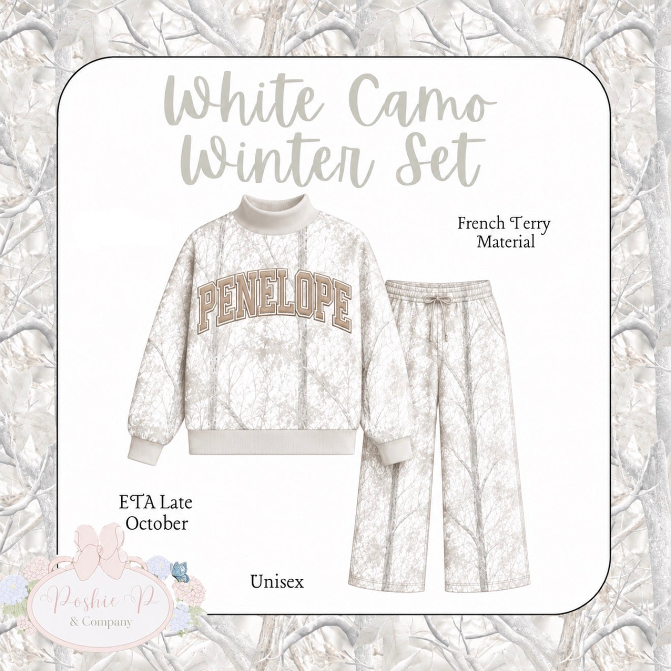 White Camo Baby/Toddler/Kid Set