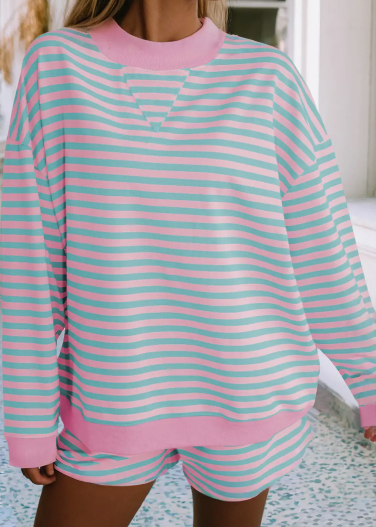 Striped Pullover Set